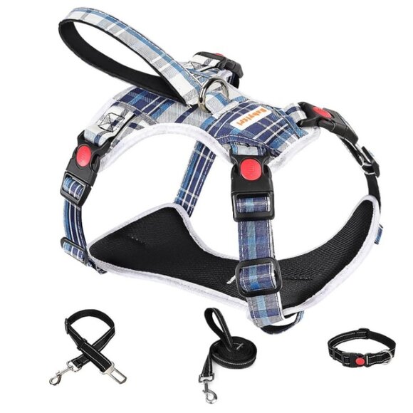 No Pull Dog Harness with Leash & Collar, Adjustable Dog Vest Harness Reflective - Picture 3 of 9
